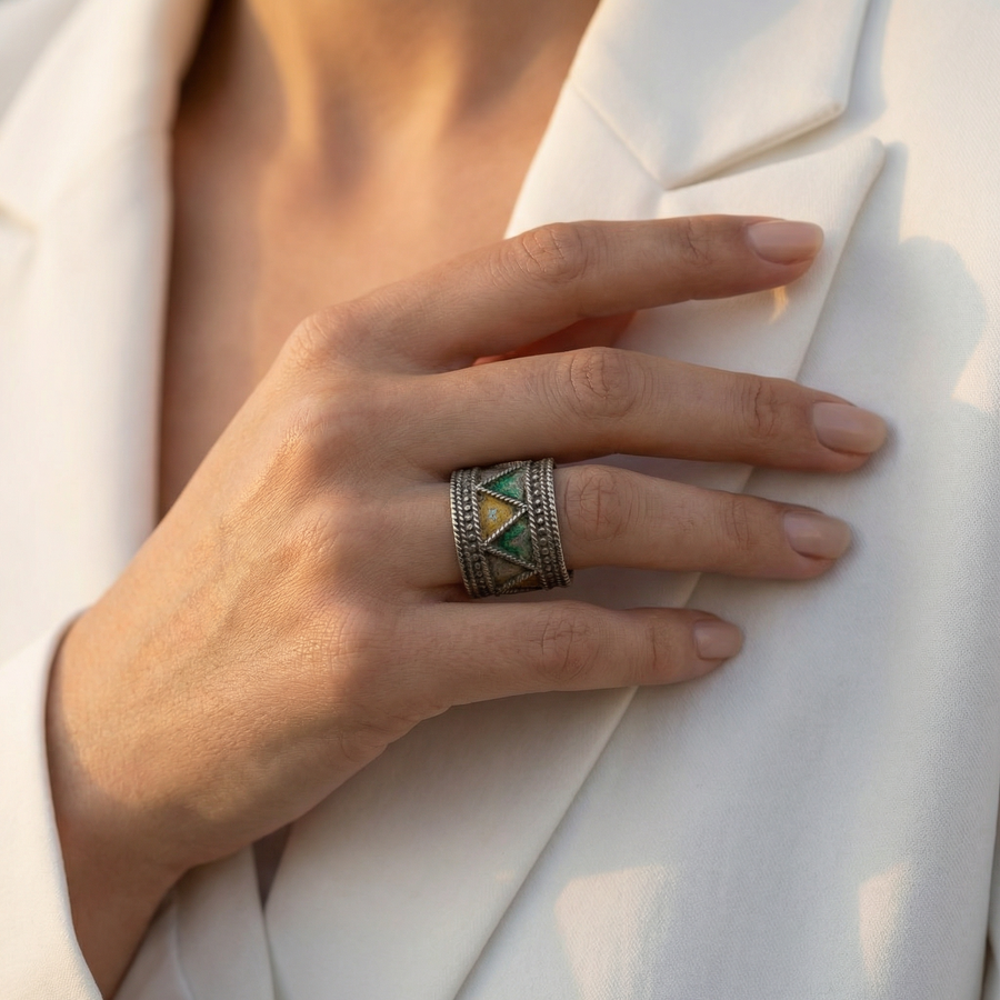 Ancient Amazigh Ring in Raw Silver