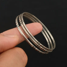 Hand-Engraved Berber Bracelet in Aged Silver