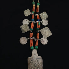 Berber Necklace in Aged Silver, Coral & Agate